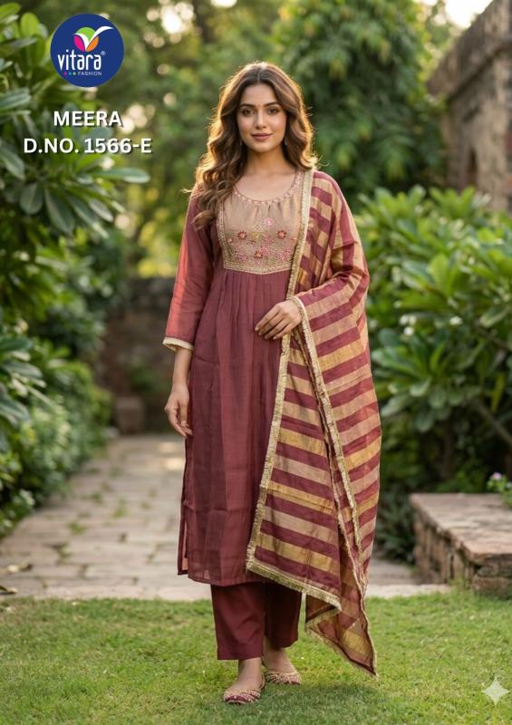 Vitara meera 3pcs wholesale kurti suppliers in surat